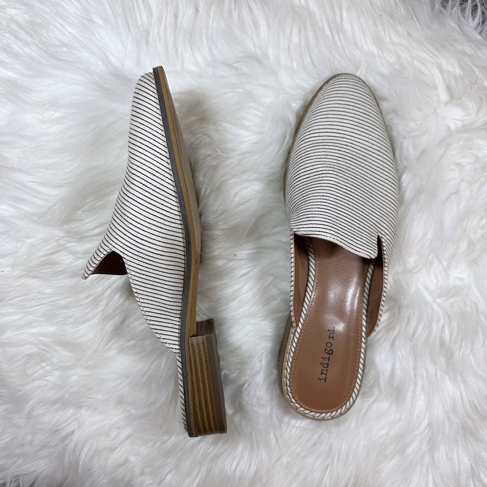 Indigo Rd. Striped Pointed Mules - Size 8.5